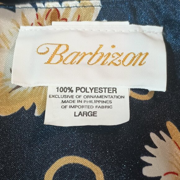 Barbizon Floral Kaftan Night Gown L Vintage Blue Daisy Maxi Muumuu House Dress - Picture 8 of 9